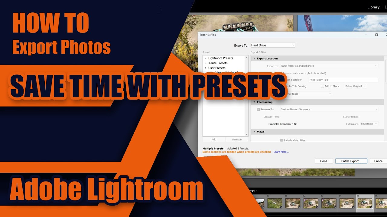 How to Create Export Presets in Lightroom